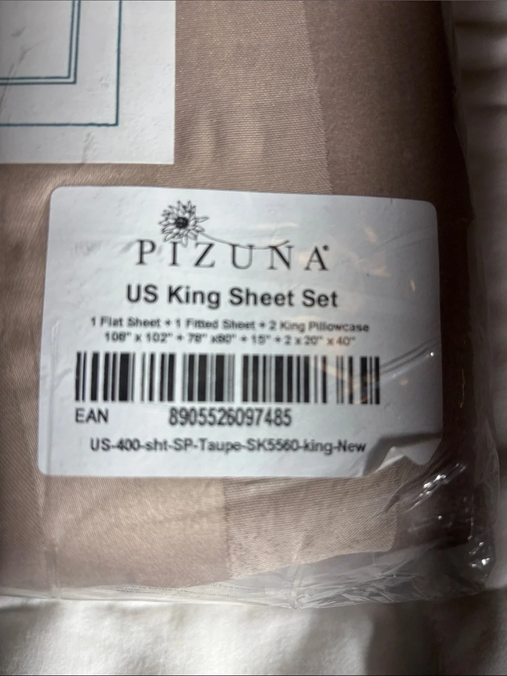 Pizuna Linens King Sheet Set in Taupe
